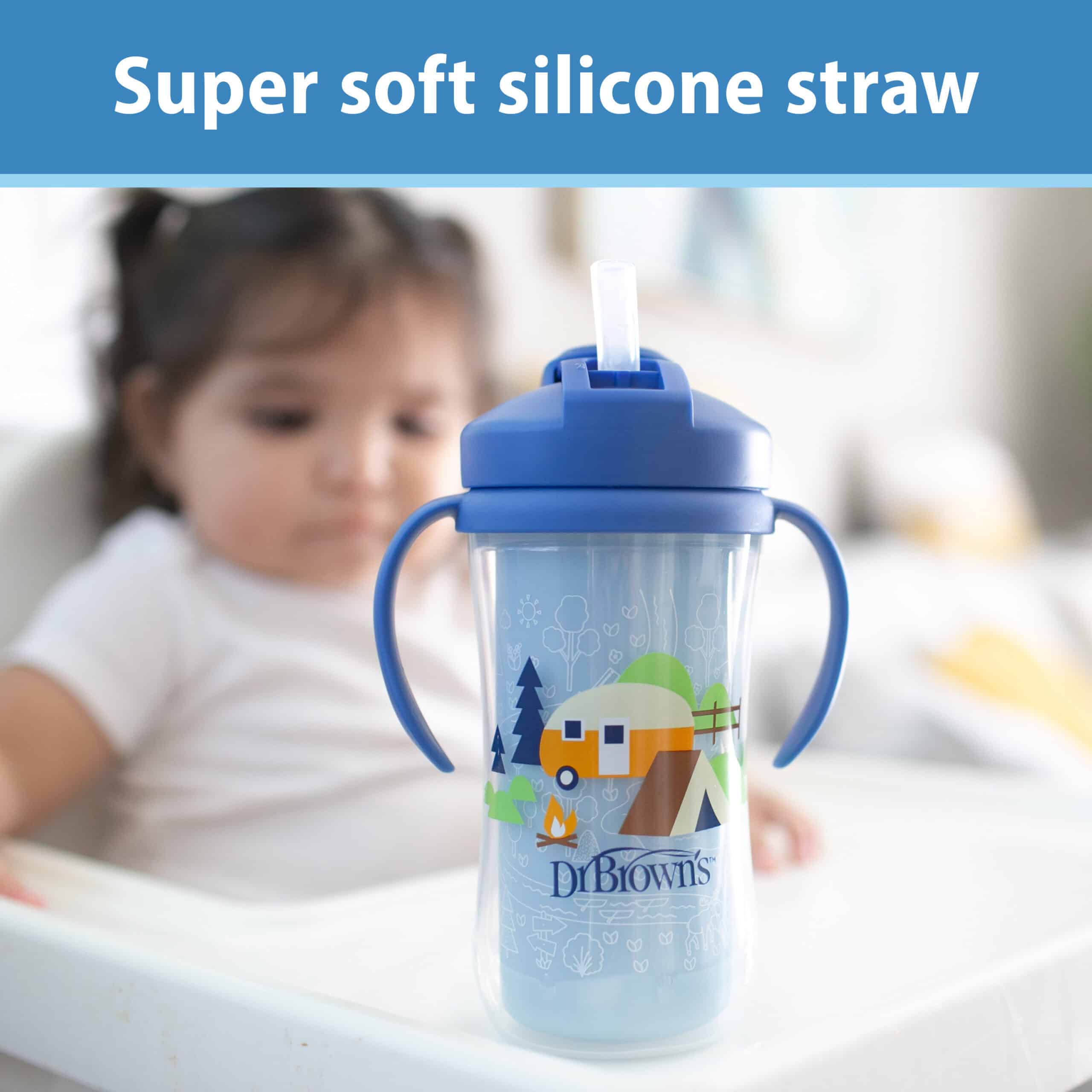 Dr. Brown's® Milestones™ Insulated Straw Cup, Blue Camping Site - Image 5