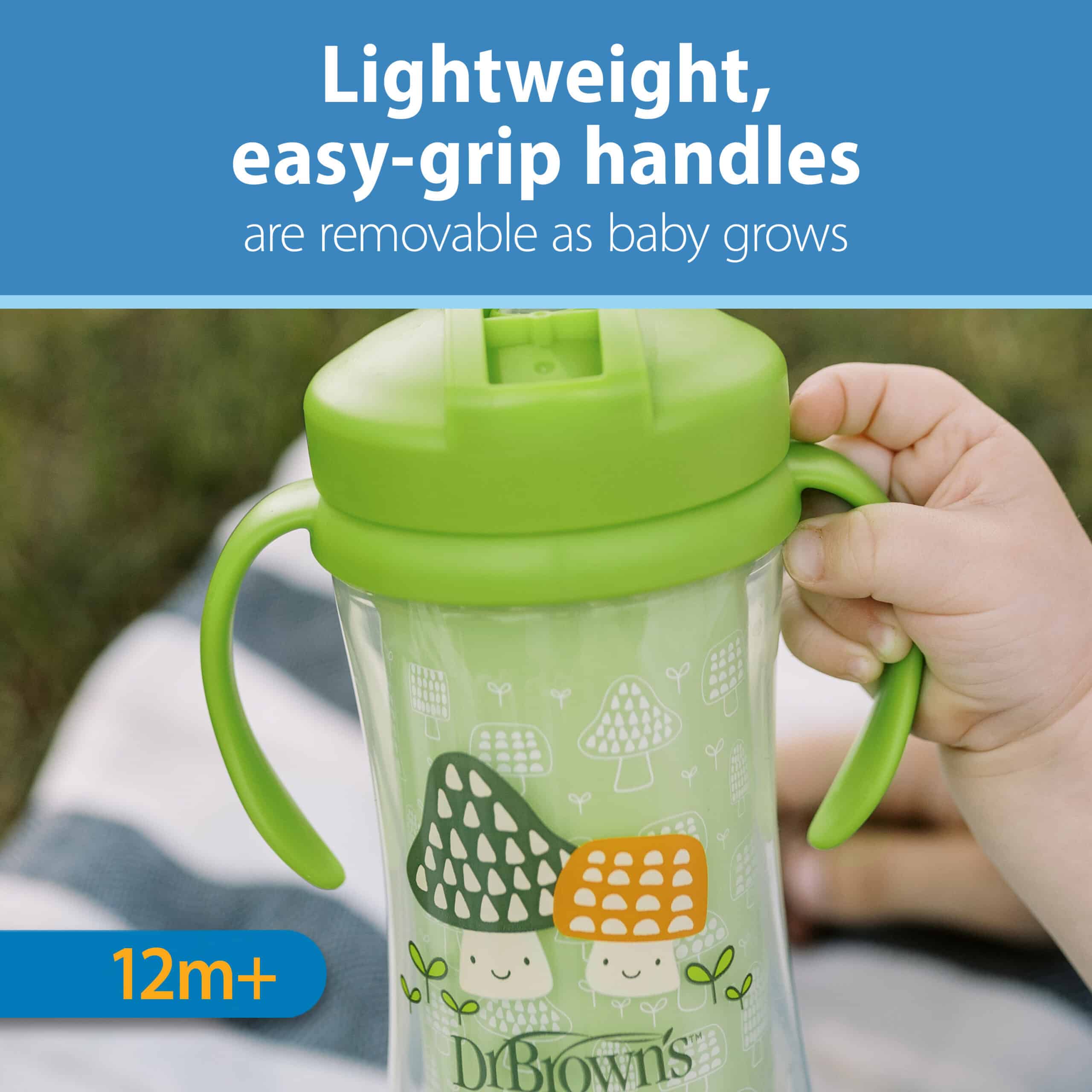 Dr. Brown's® Milestones™ Insulated Straw Cup, Green Mushrooms - Image 8